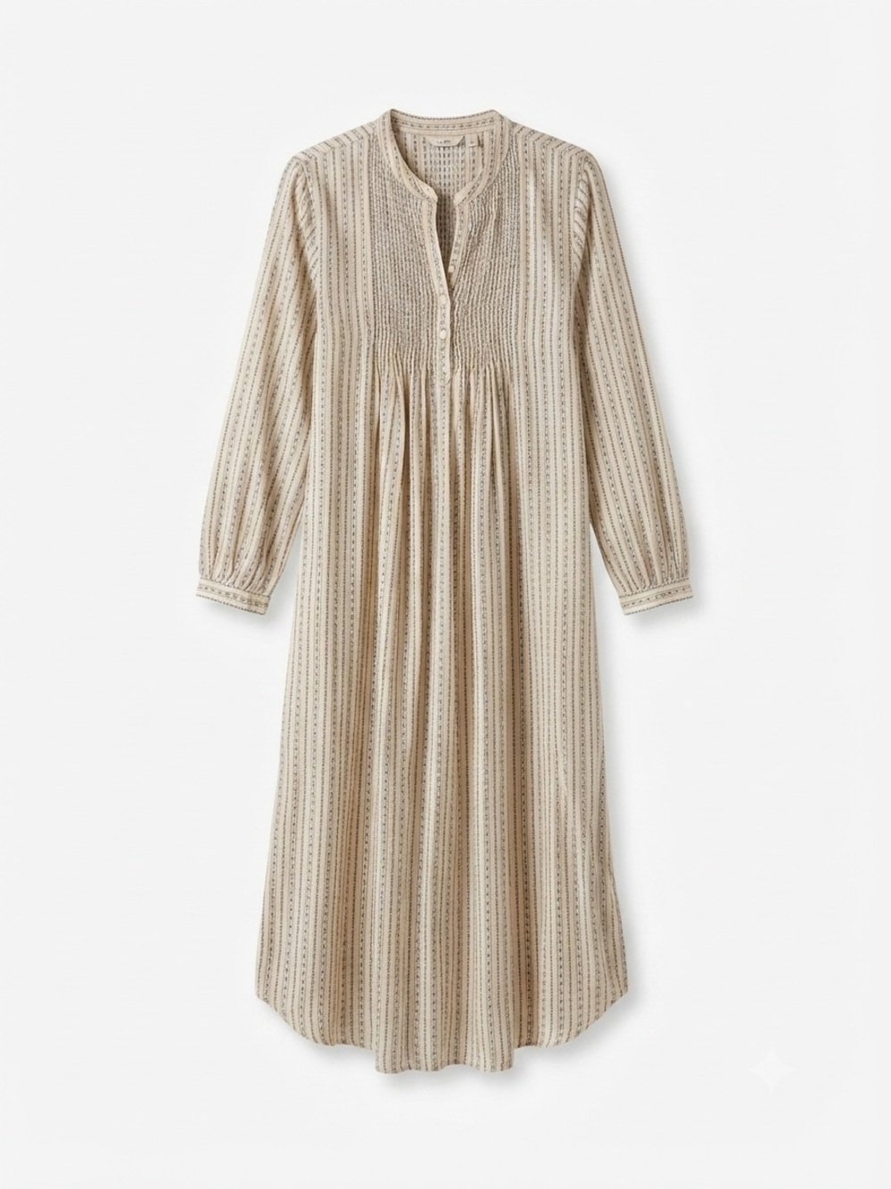 VTG 90s LL Bean Dobby Flannel Pintuck Cotton Cottagecore Prarirecore Nightgown L